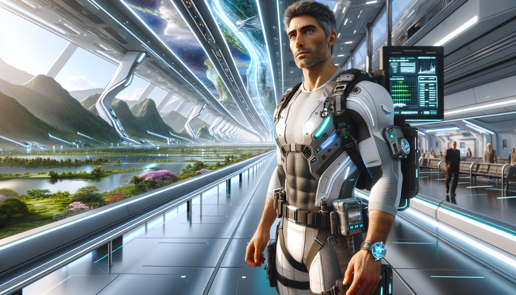 Leo arrives on the artificially created Arcadia-9 and is awed by the landscape.