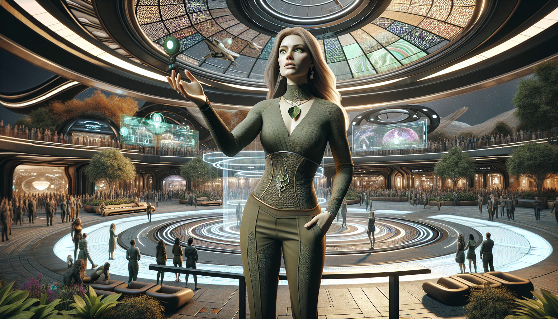 Aurora broadcasts a message criticizing the artificial nature of Arcadia-9.