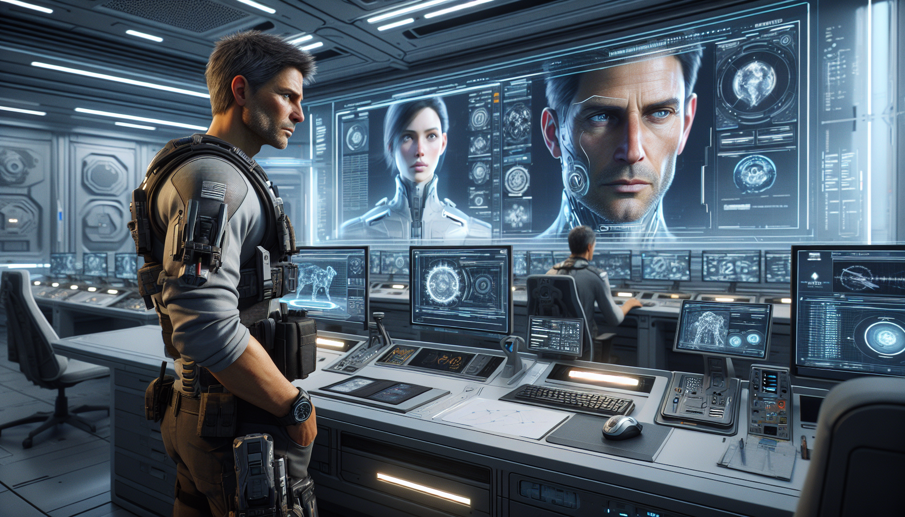 Leo and Athena observe data showing the stability of Arcadia-9 and reflect on their achievements.