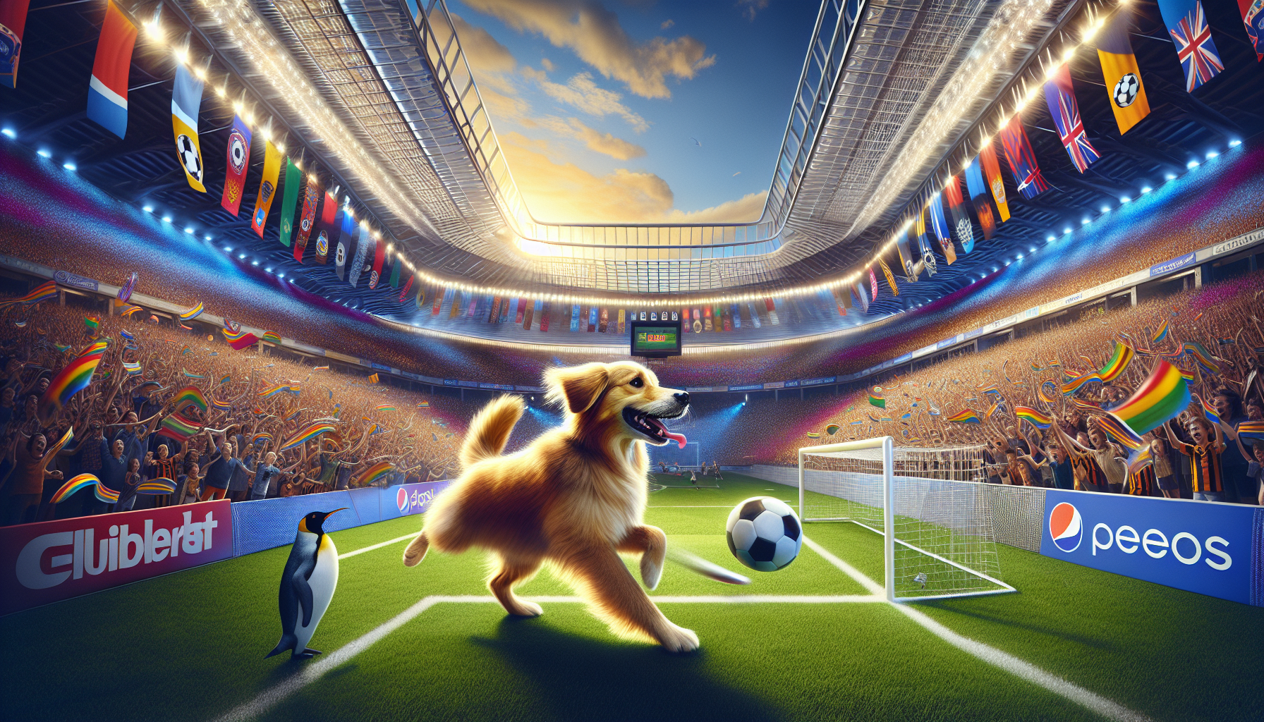 Goldie makes a daring kick securing the winning goal in the championship match.