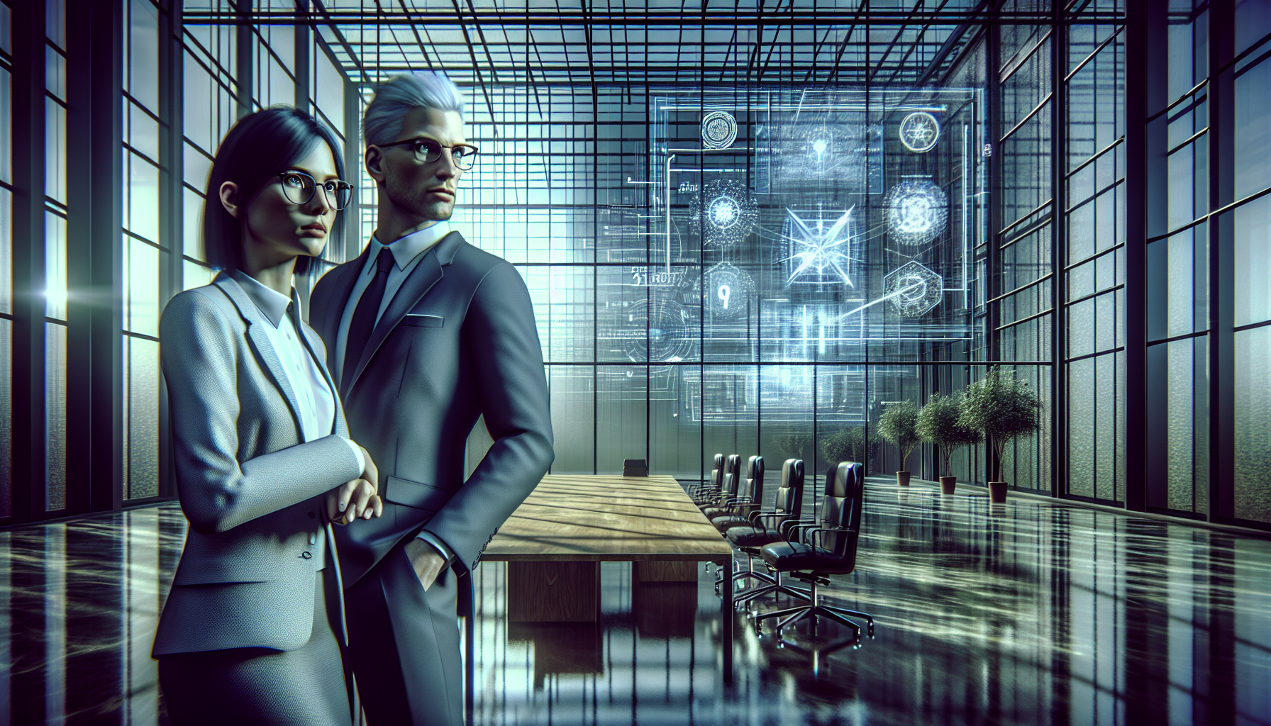 Oracle's emotional intelligence is demonstrated in a modern, tech-filled meeting room.