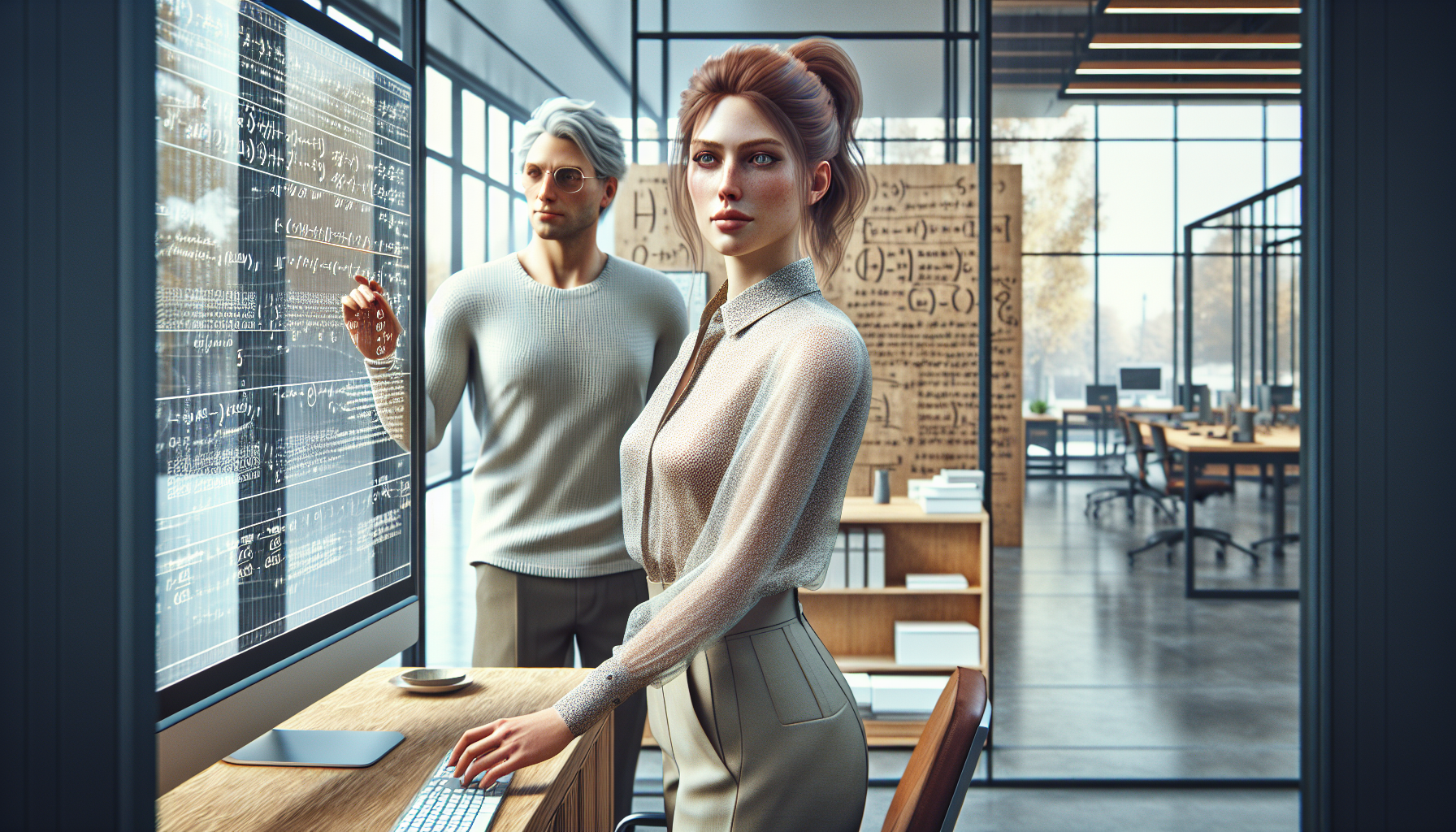 Siobhan sees a distorted, entity-filled reflection in a computer screen.