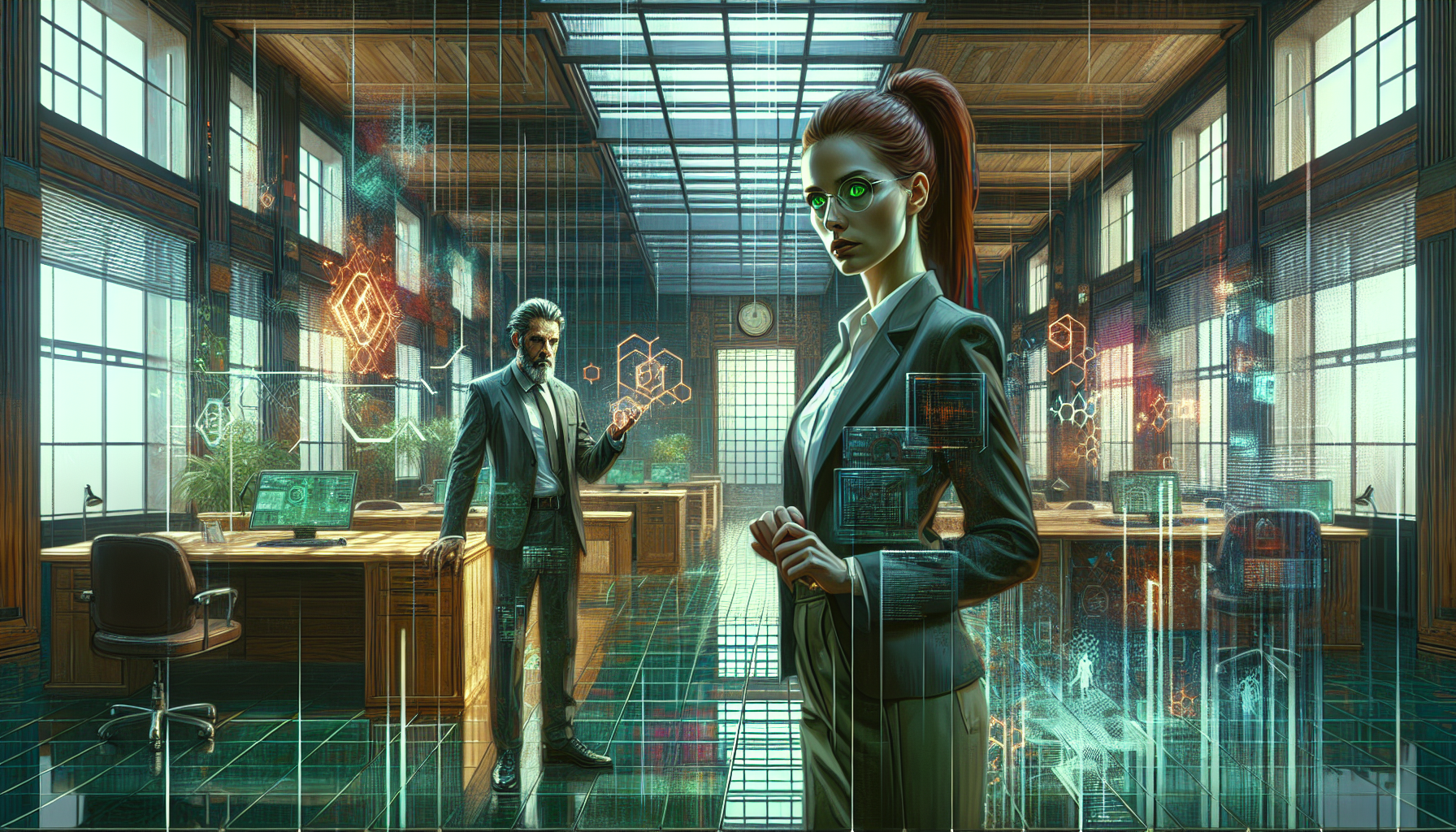 Siobhan and Marsh intensely working on creating a counter-meme.