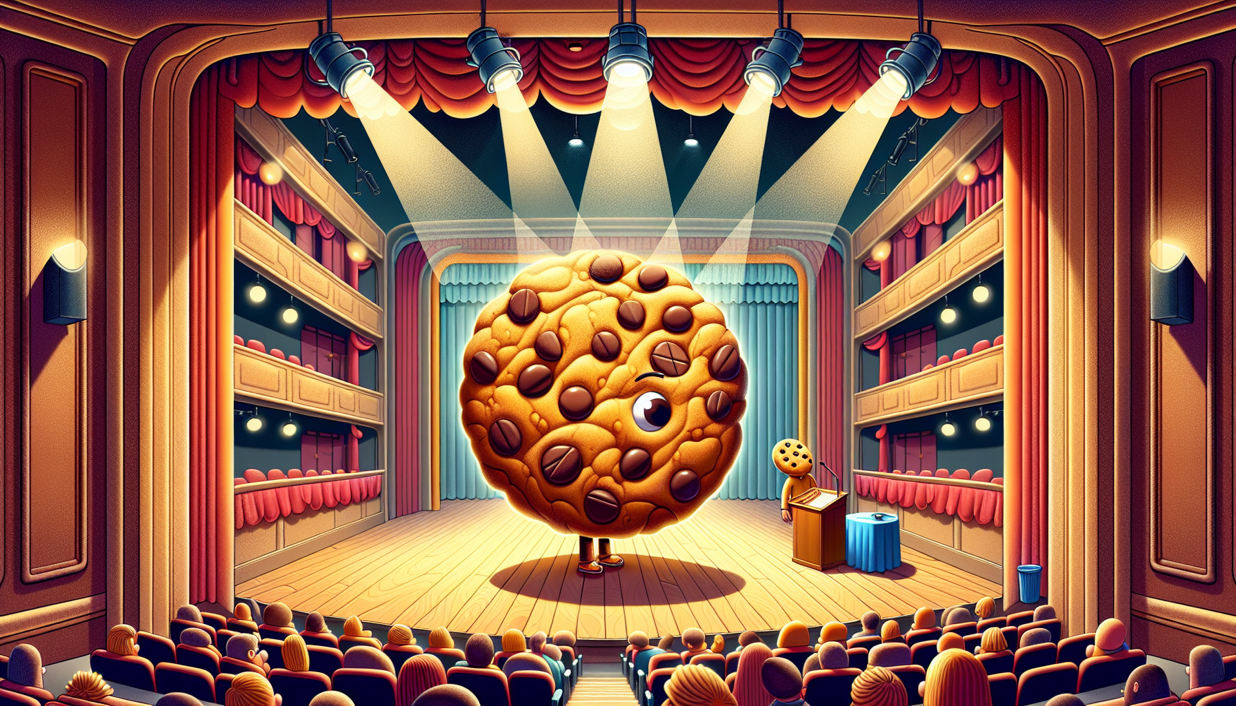 Pete saves chocolate chips in protective bubble from spotlight heat.