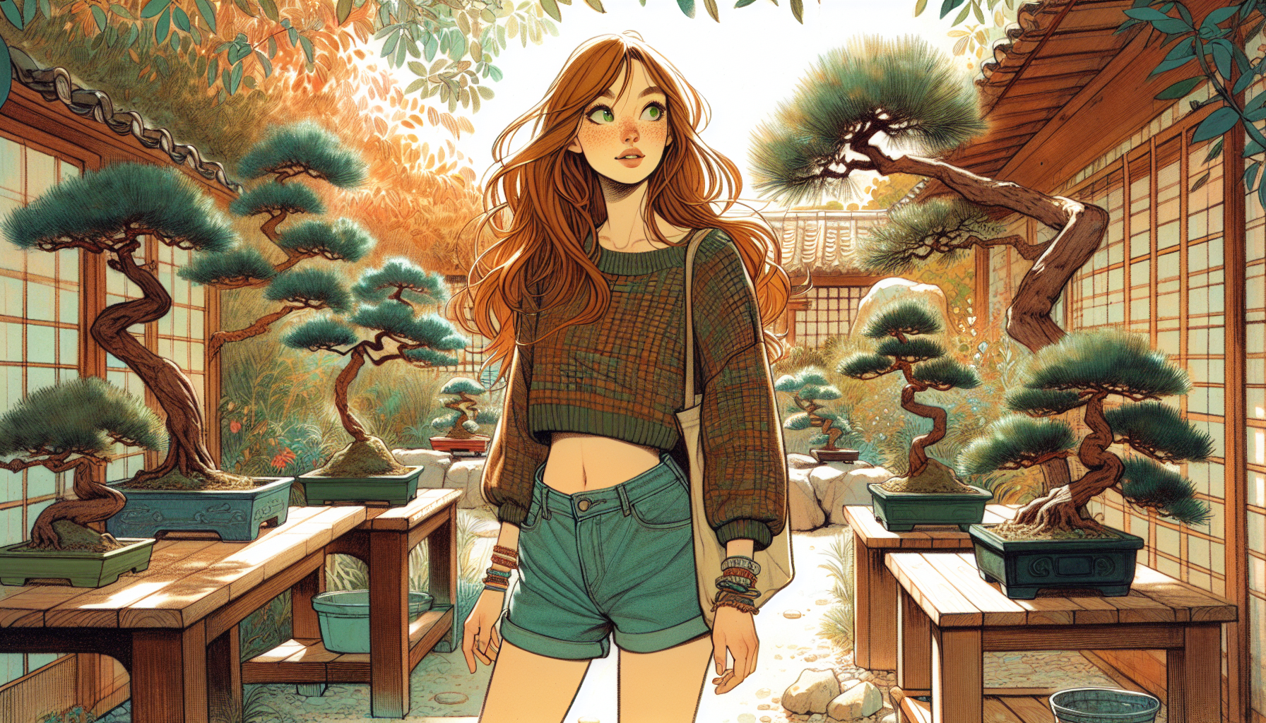 Sakura tends to her oak bonsai with renewed understanding and purpose.