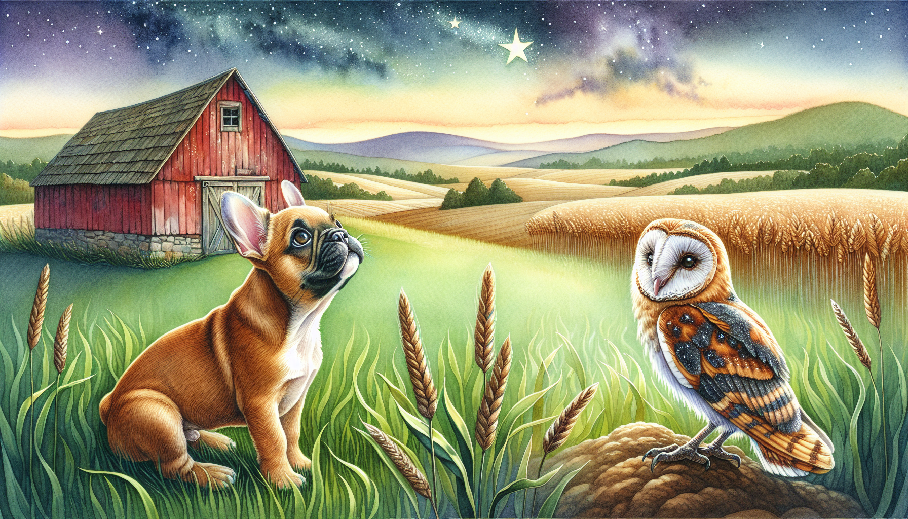 Hoot teaches Remy about the North Star under a starlit sky.