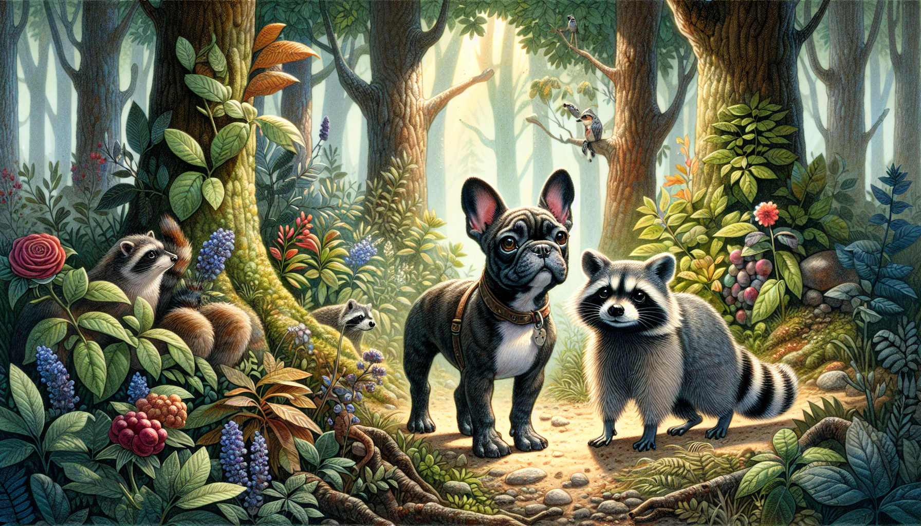 Bandit meets Remy in the Indiana woodlands.