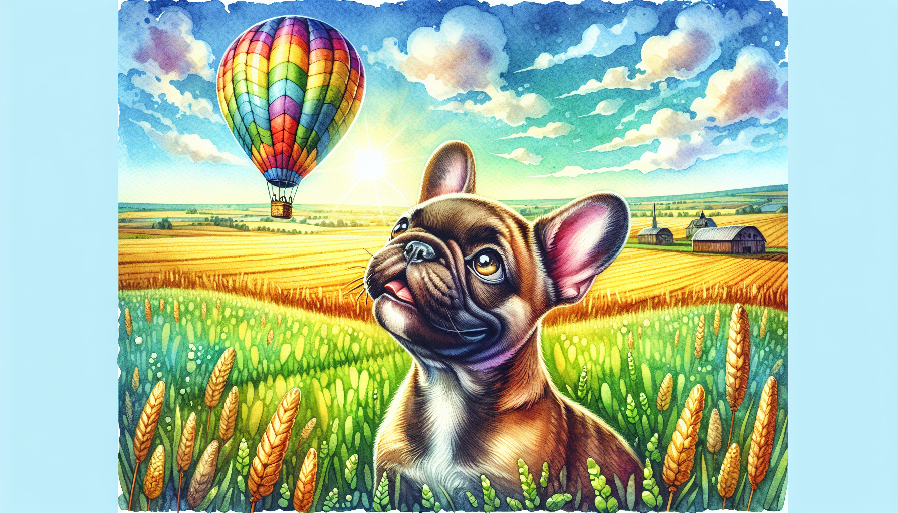 A colorful hot air balloon swaying in the sky.