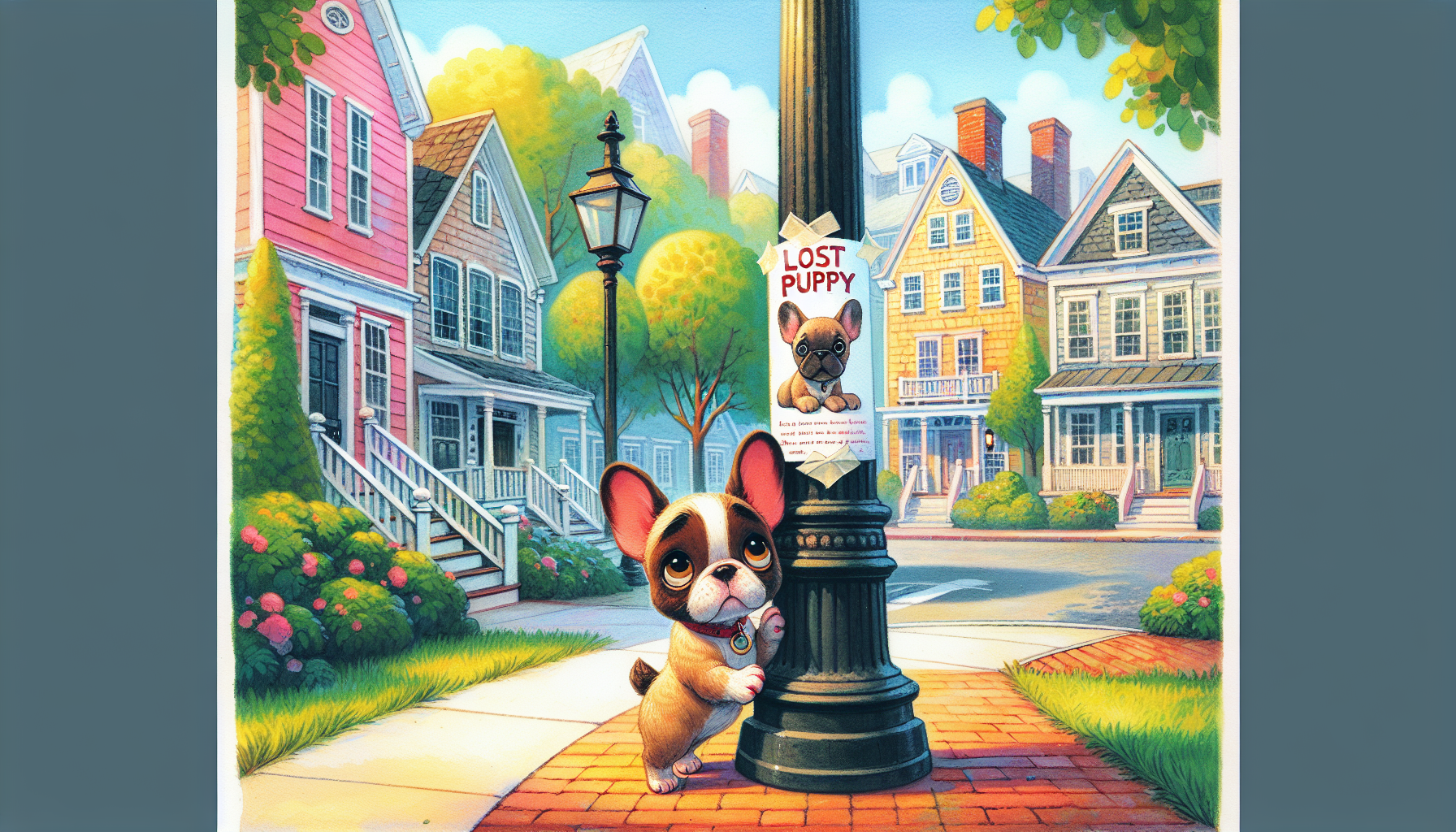 Remy sees a 'Lost Puppy' poster with his picture.