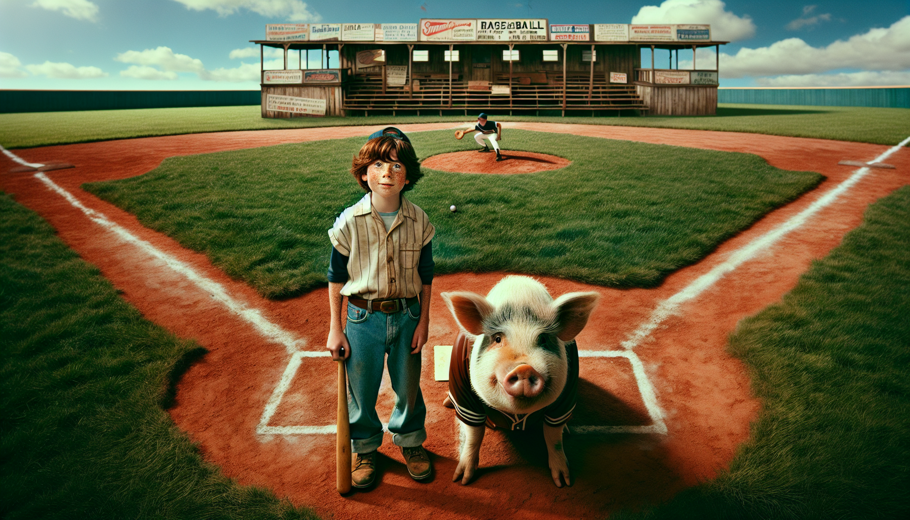 The team stands around in disbelief as Big Boy arrives for tryouts.