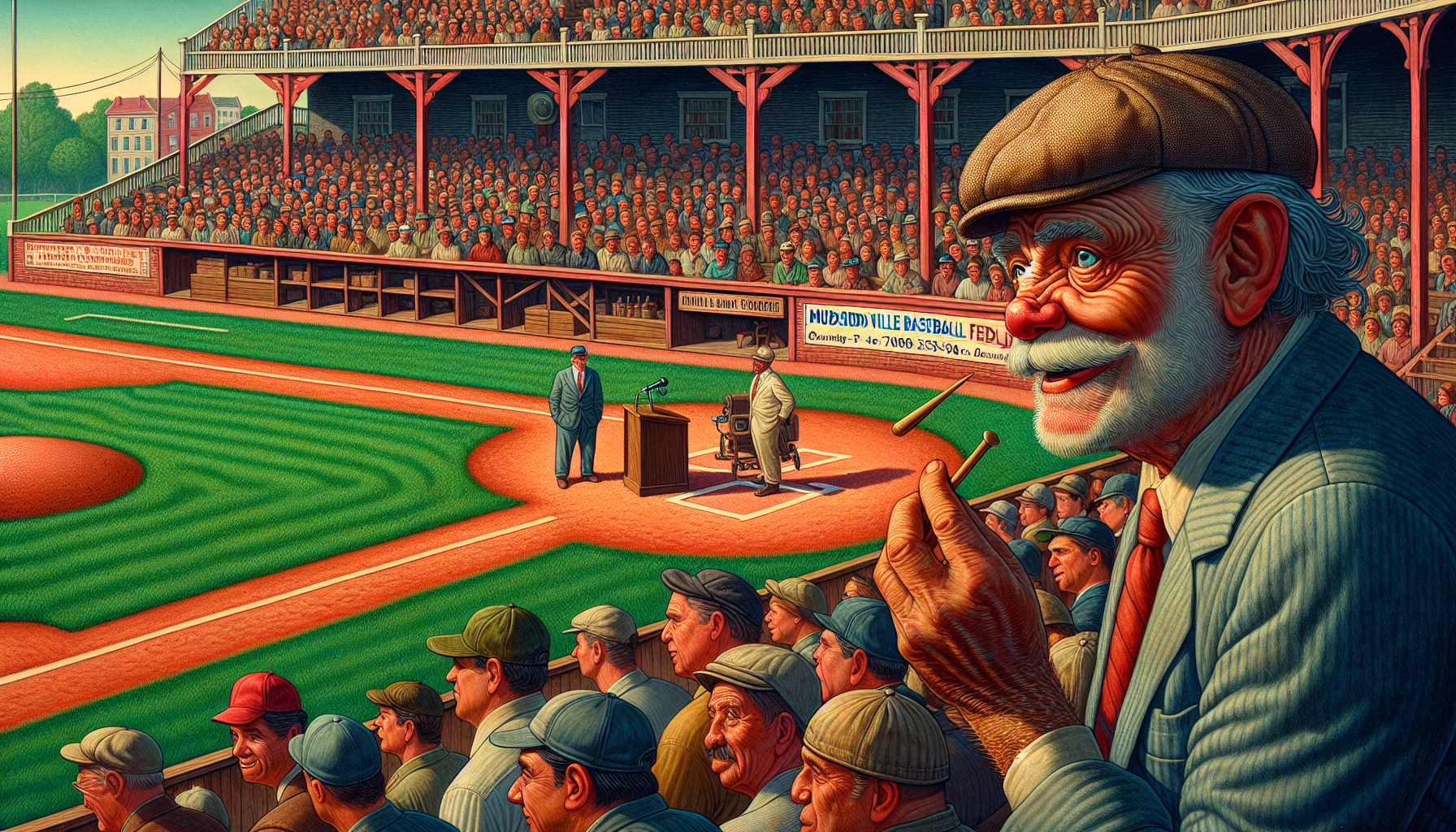 Coach Johnson gives an inspiring pep talk to the gathered team, including Big Boy.