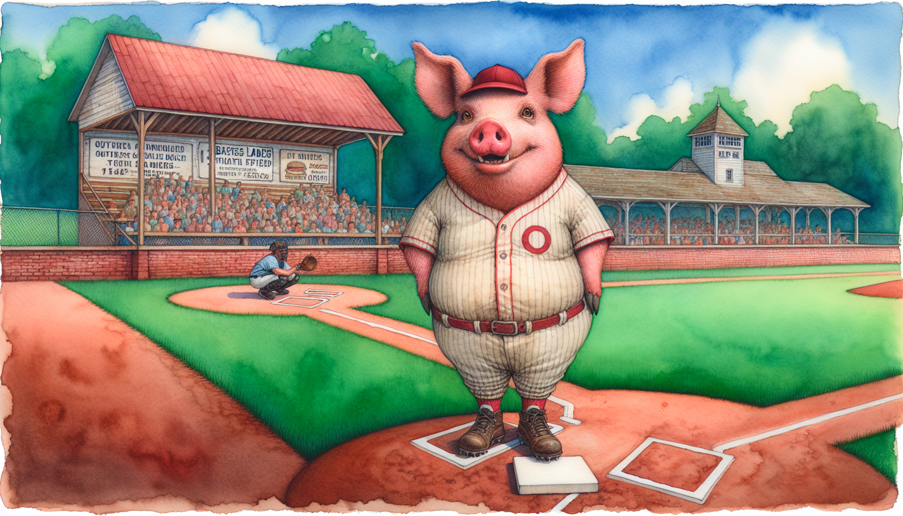 Big Boy stands ready to bat in the bottom of the ninth inning with bases loaded.