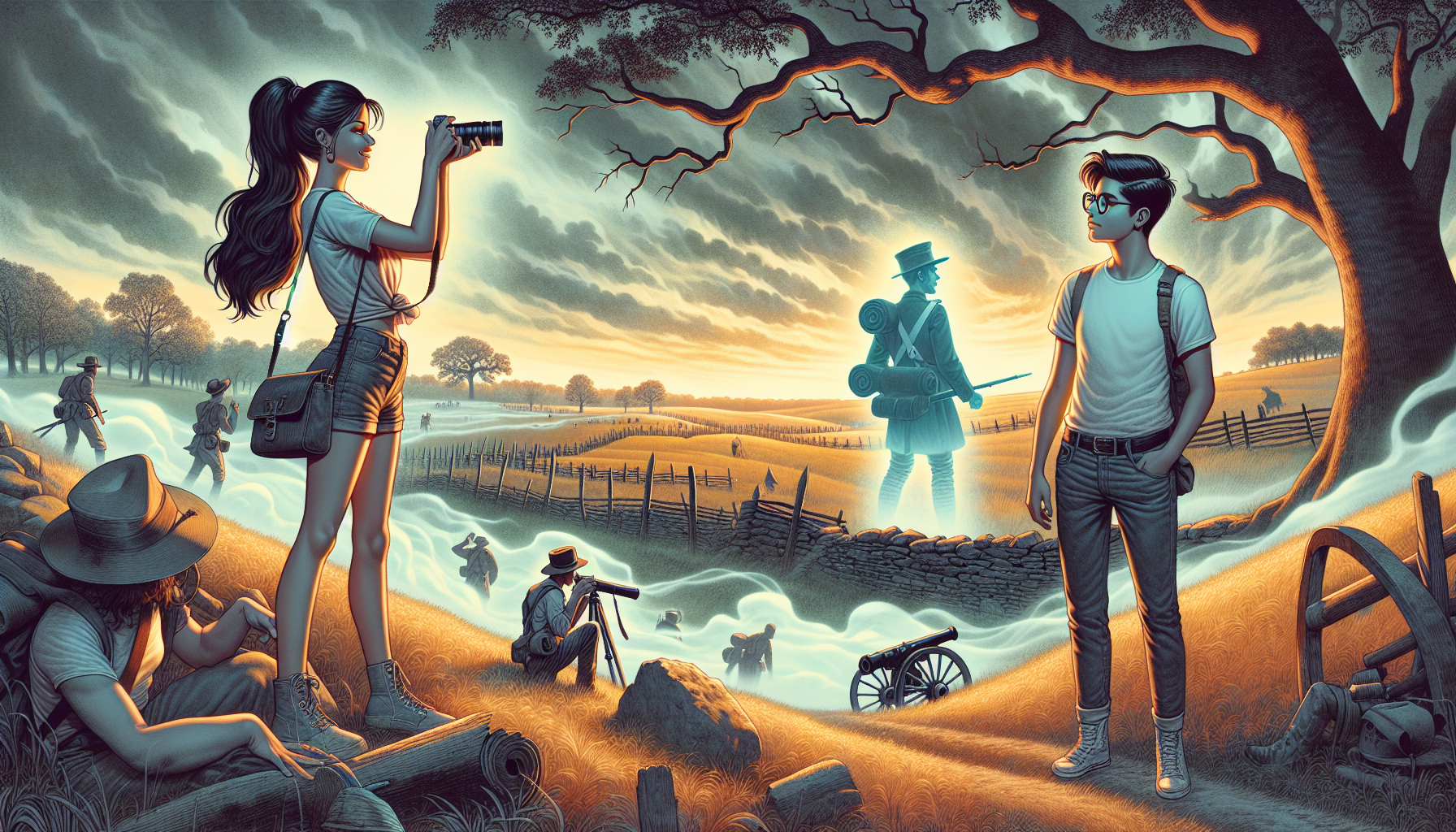 Lily photographs a ghostly Civil War soldier in the mist.