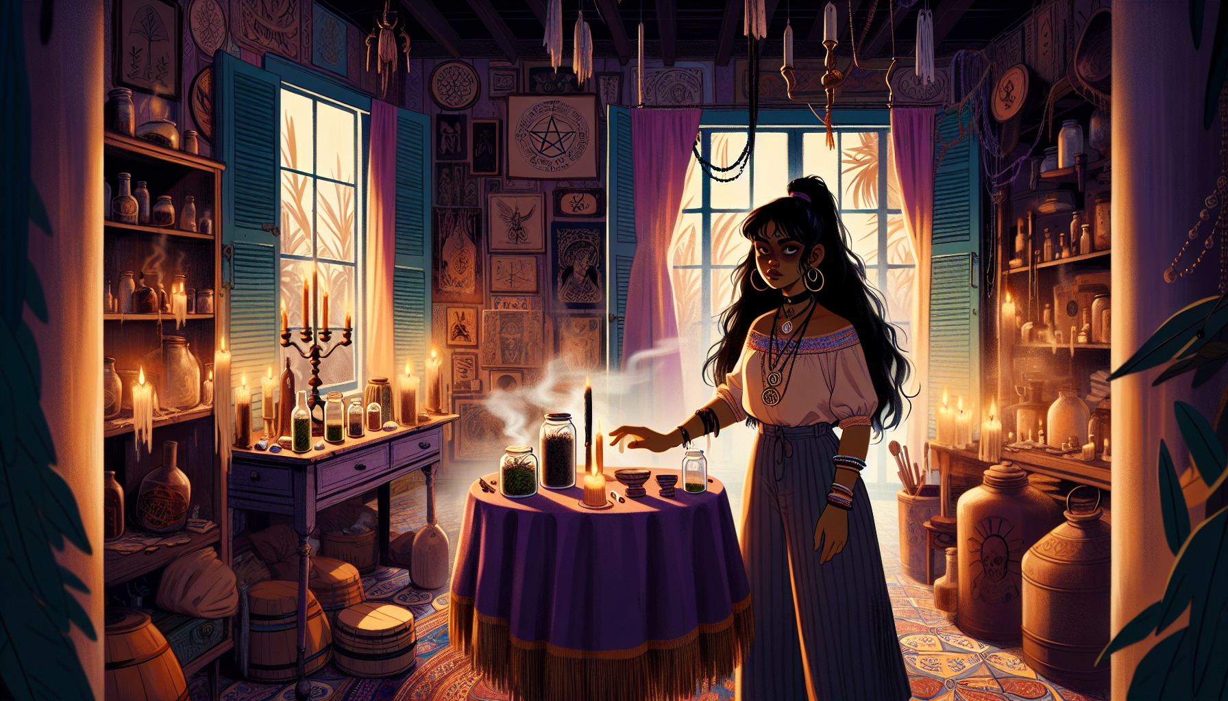 Madame Laveau gives ritual supplies to Lily, emphasizing the mission's urgency.