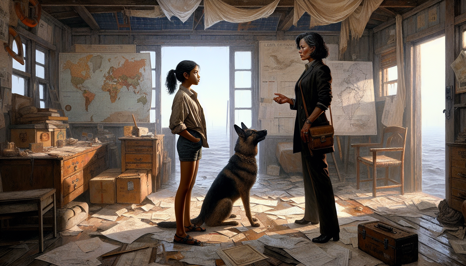 Aria confronts Captain Mira in her quarters over High Haven's dark practices while Beacon stays alert.