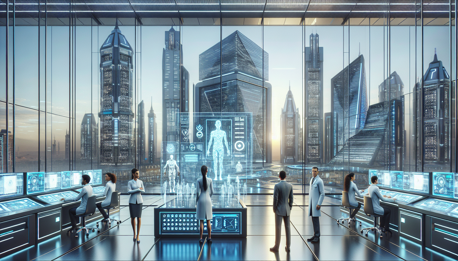 In the main lab, a holographic papyrus about THOTH glows on the screen as ANUBIS accesses data.