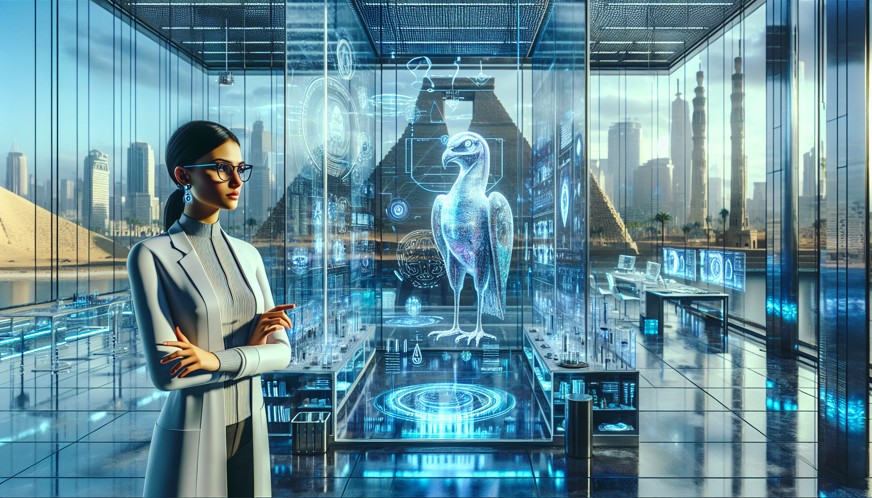 Amelia reaffirms humanity's readiness for the cosmic awakening to THOTH, who glows with approval.