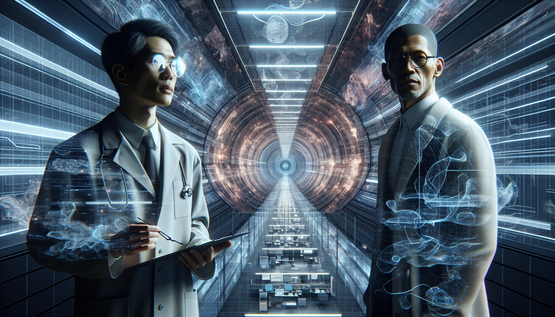 The lab deconstructs as the team shares a moment of understanding, realizing their experiences had meaning.