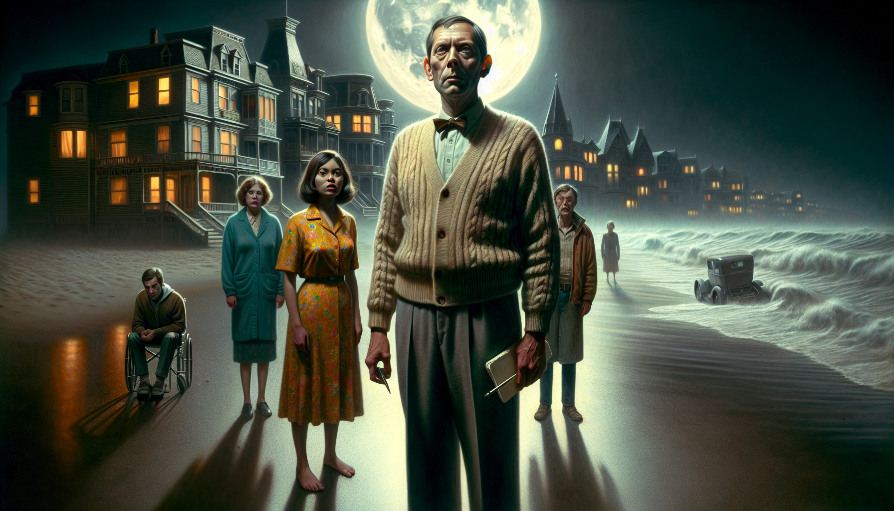 Mark finishing ritual while distorted versions of his family appear.