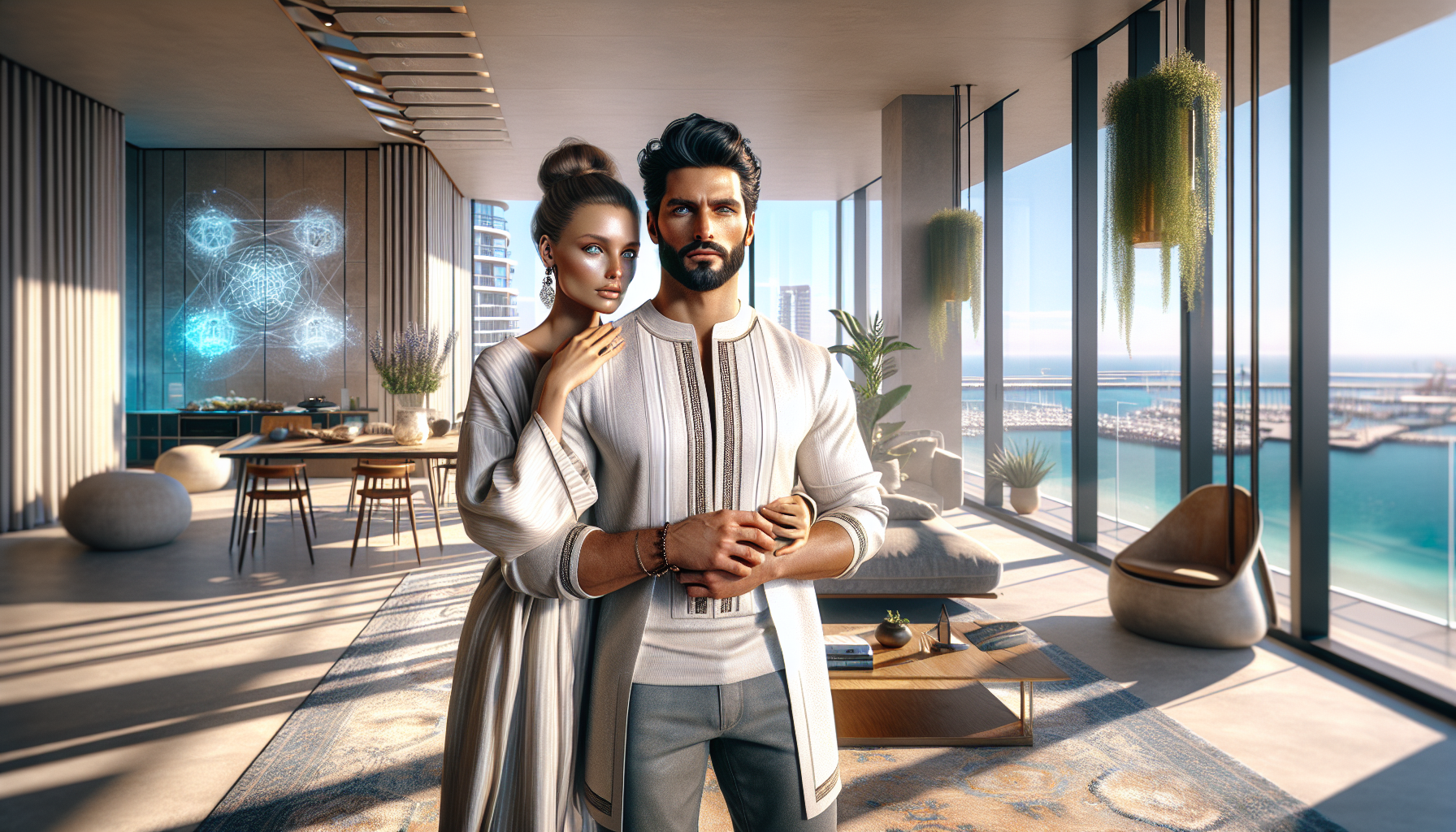 Khalid arrives at Sophia's Sydney apartment; they embrace warmly.