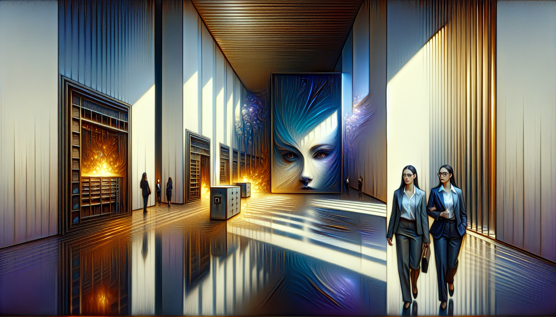 Laia and Sofia whispering intensely about a vision of the theft.