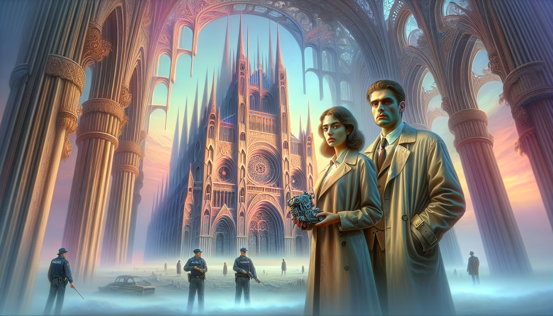 Laia considers the manipulator against a dawn skyline while cooperative arrests unfold.