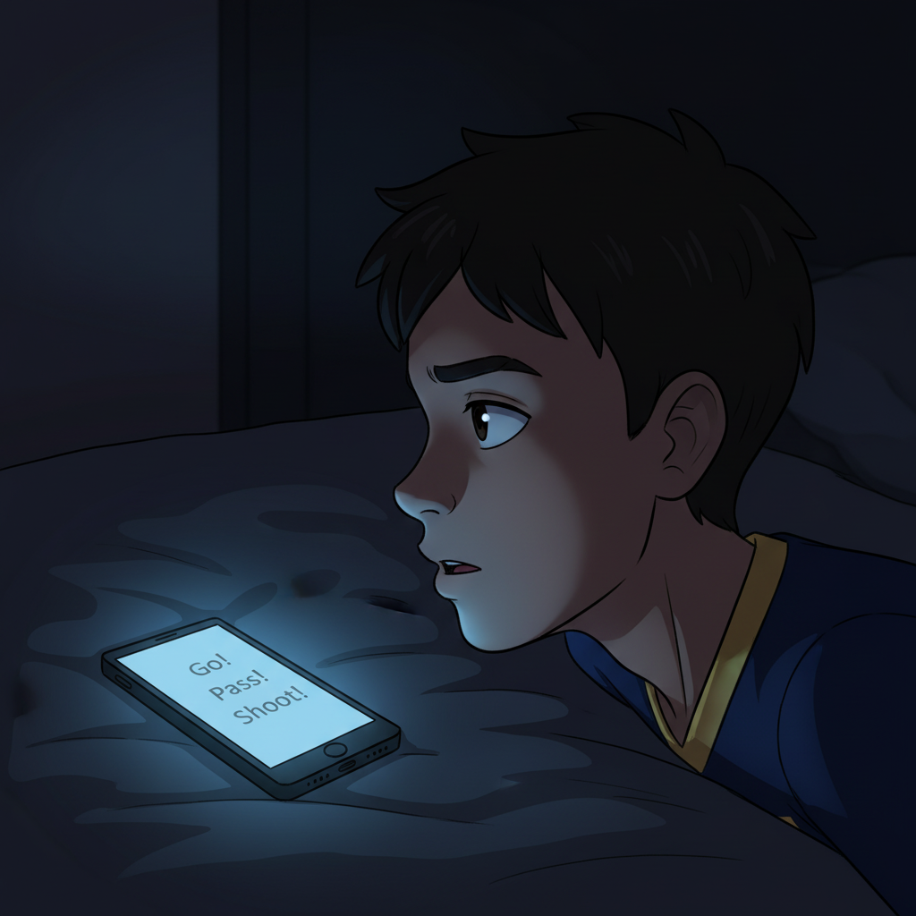 Andre practicing in the dark